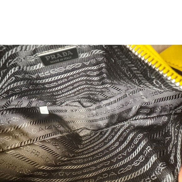 Prada  Triangle Leather Clutch Yellow - Picture 11 of 13